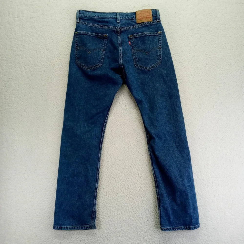 Levi‎ Strauss 505 Jeans Men Blue Wash Straight Leg Denim W32 L30